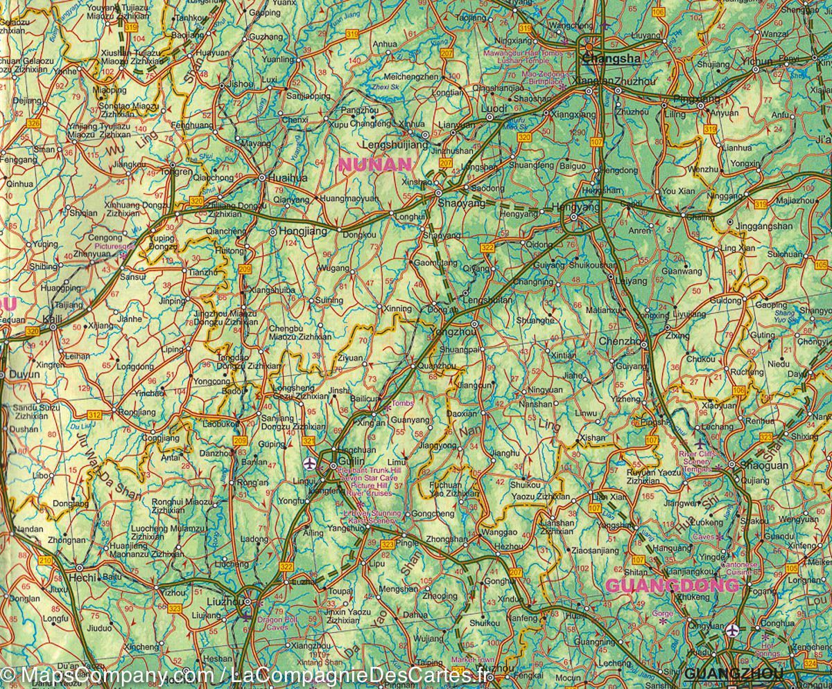 Carte de voyage - Chine Est | ITM carte routière ITM