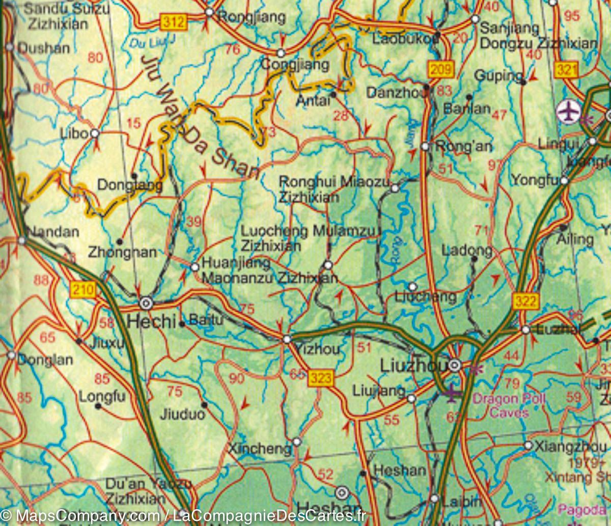 Carte de voyage - Chine Est | ITM carte routière ITM