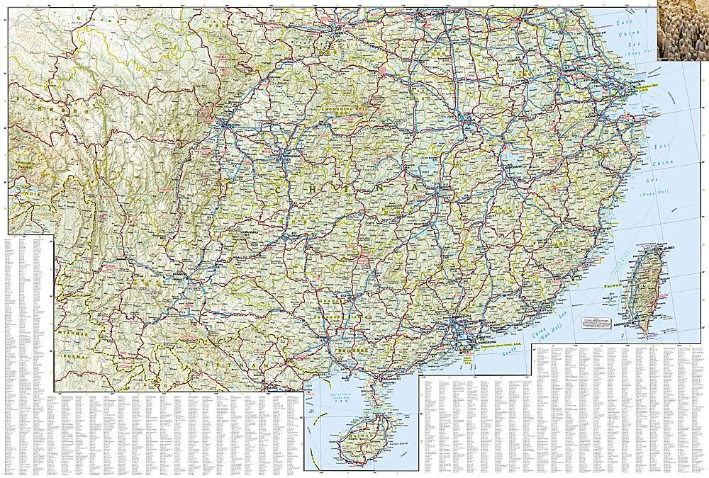 Carte de voyage - Chine Est | National Geographic carte routière National Geographic