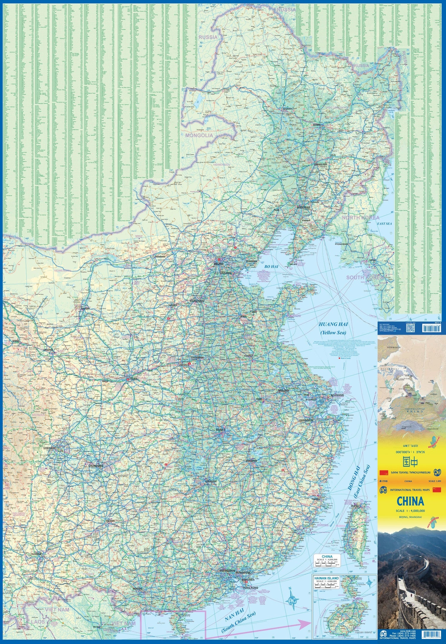 Carte de voyage - Chine | ITM carte routière ITM