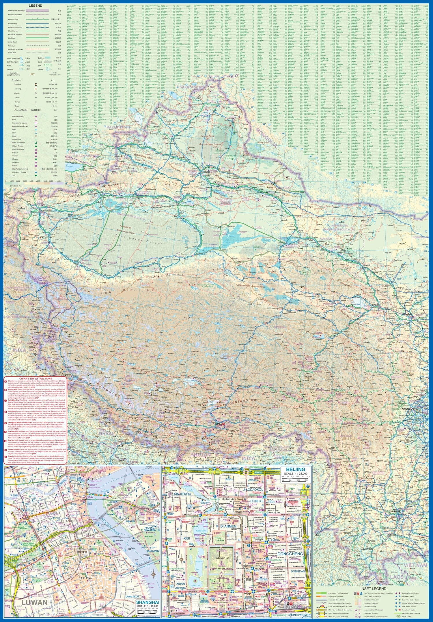 Carte de voyage - Chine | ITM carte routière ITM