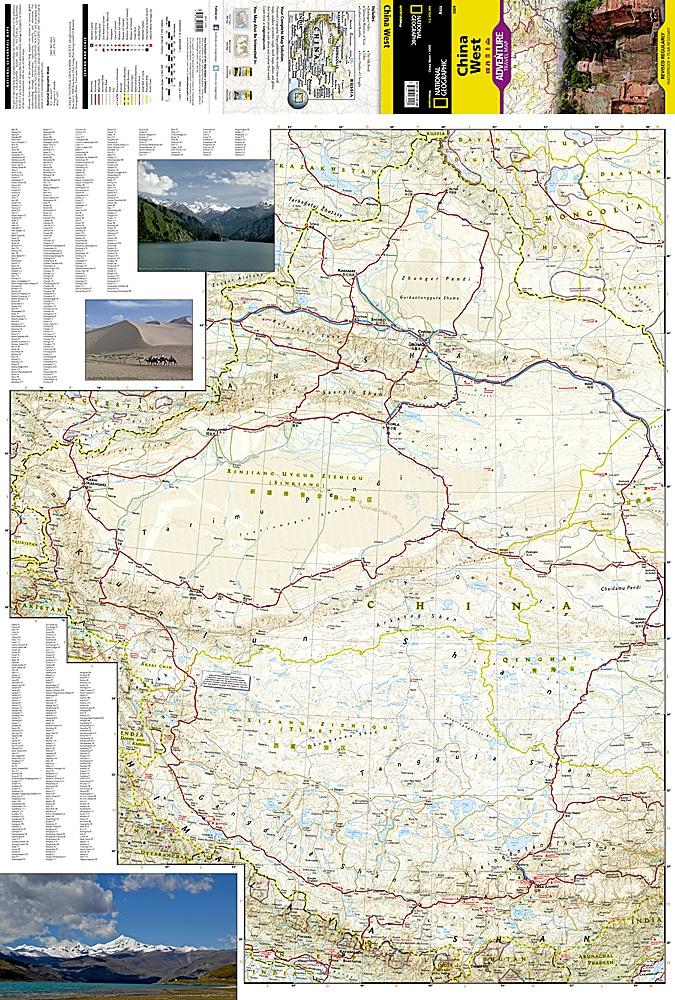Carte de voyage de l'ouest de la Chine | National Geographic - La Compagnie des Cartes
