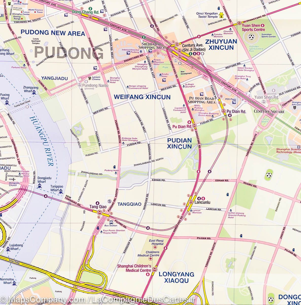 Carte de voyage - Chine Sud-Est & Plan de Shanghai | ITM carte routière ITM