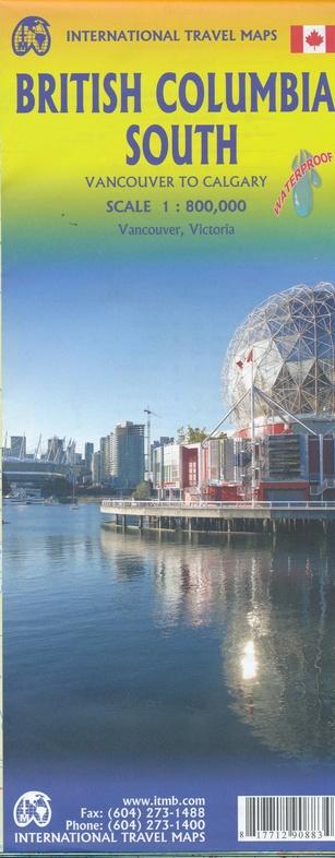 Carte de voyage - Colombie Britannique Sud (Canada) | ITM carte pliée ITM 