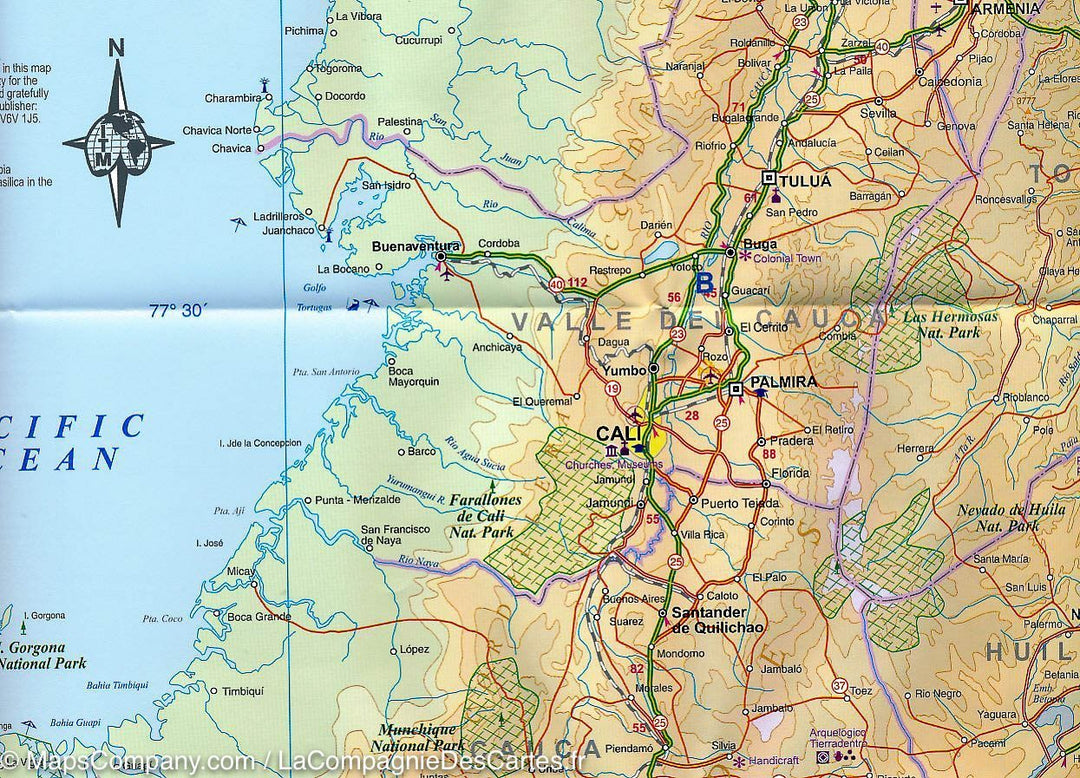 Carte de voyage - Colombie | ITM carte pliée ITM 
