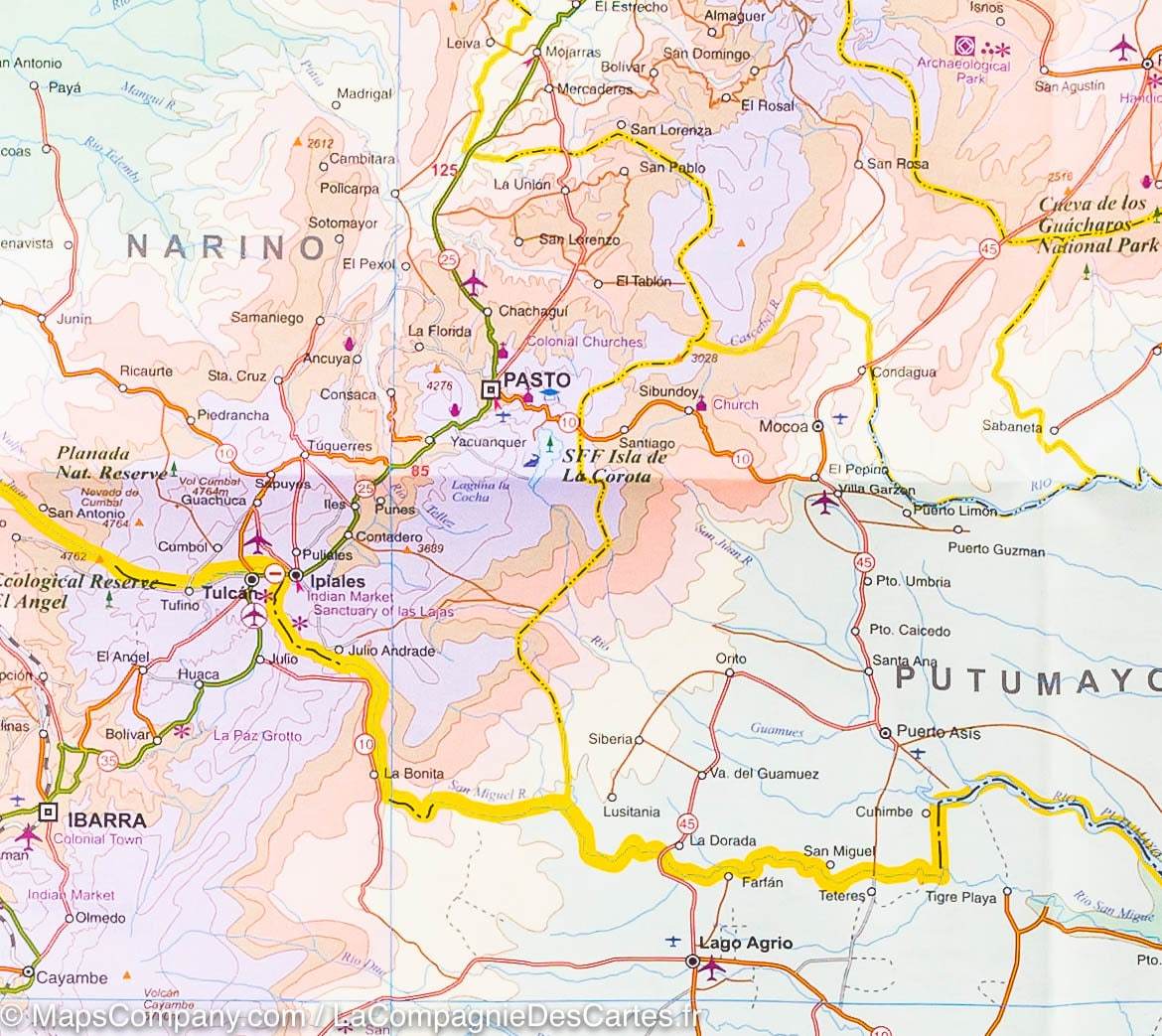 Carte de voyage - Colombie | ITM carte routière ITM