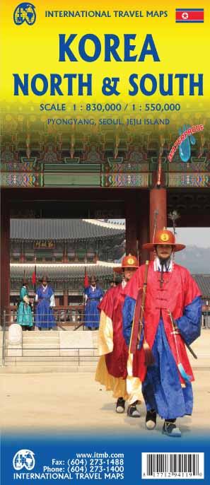Carte de voyage - Corée du Nord et du Sud | ITM carte routière ITM