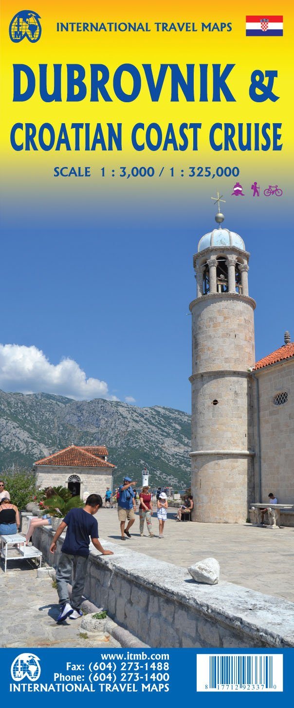 Carte de voyage - Côte croate et Plan de Dubrovnik | ITM carte pliée ITM 