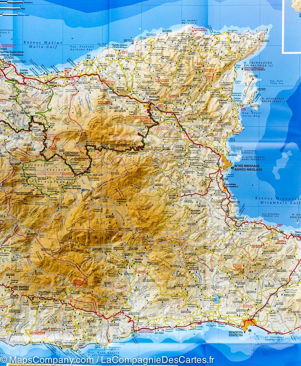 Carte de voyage - Crète Est | Terrain Cartography carte routière Terrain Cartography