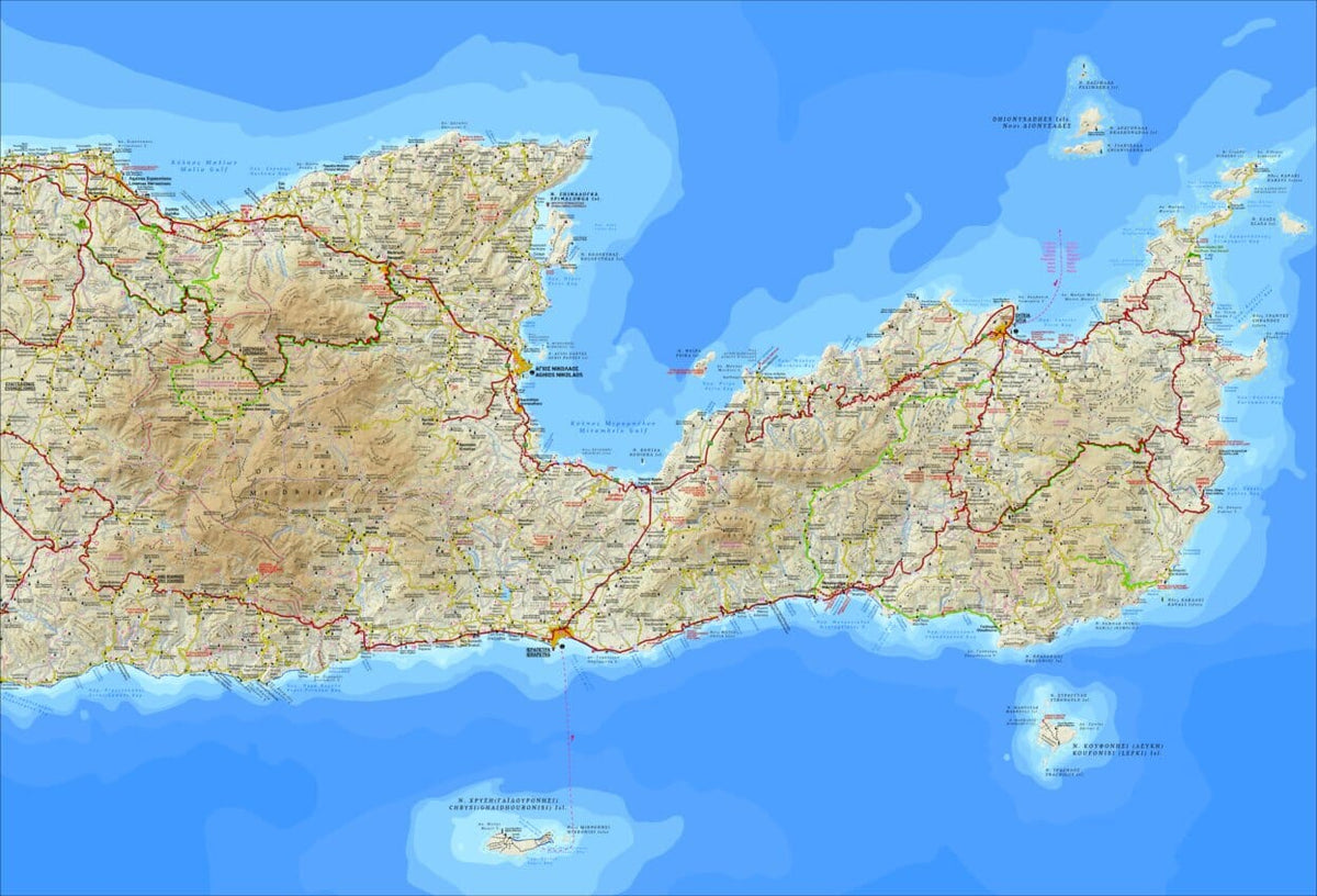 Carte de voyage - Crète Est | Terrain Cartography – Cartovia