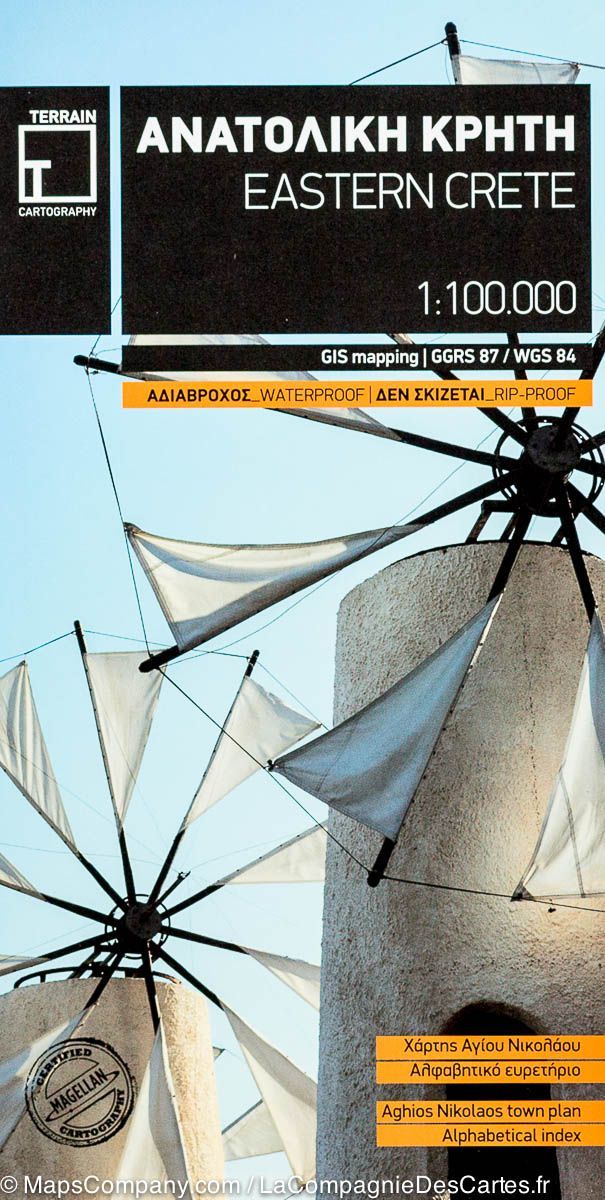 Carte de voyage - Crète Est | Terrain Cartography carte routière Terrain Cartography