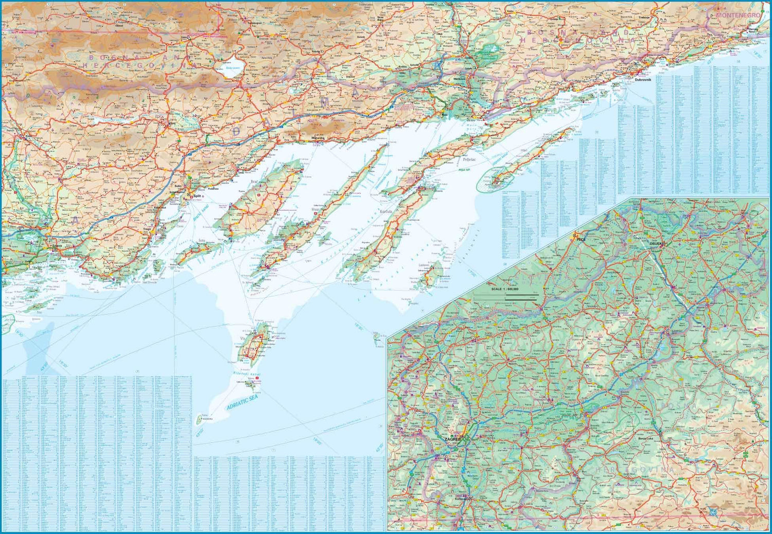 Carte de voyage - Croatie | ITM carte routière ITM
