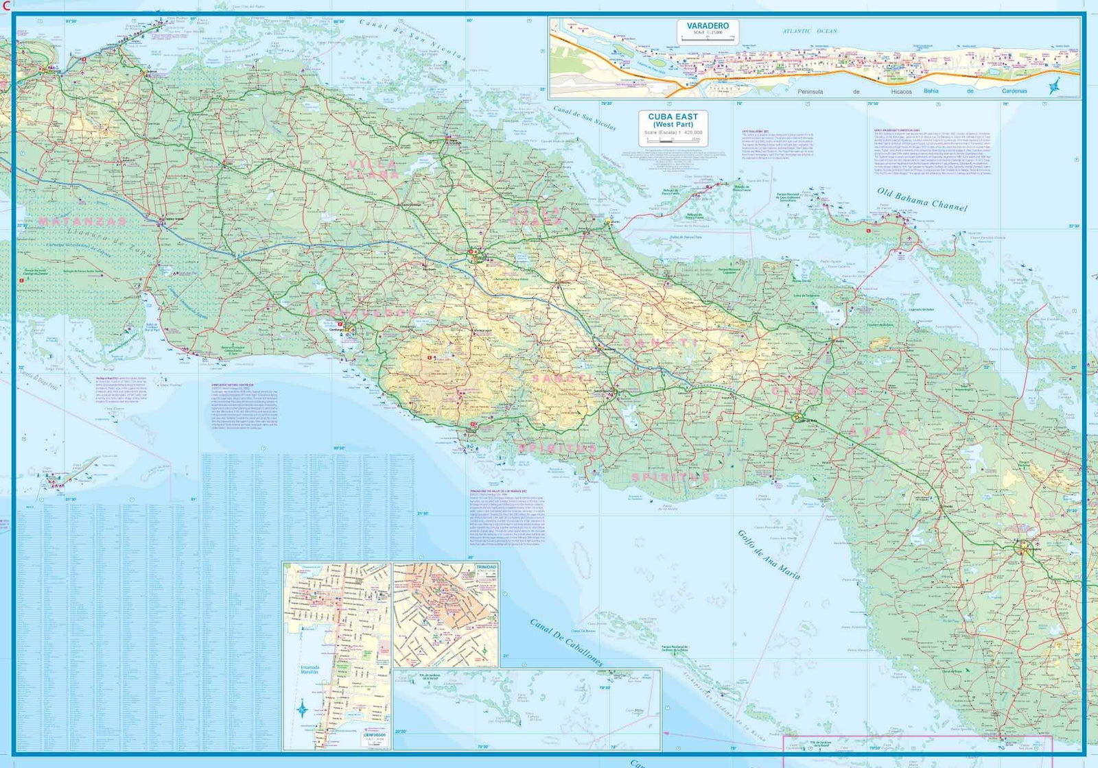 Carte de voyage - Cuba Est | ITM carte routière ITM