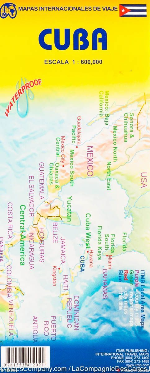 Carte de voyage - Cuba | ITM carte routière ITM
