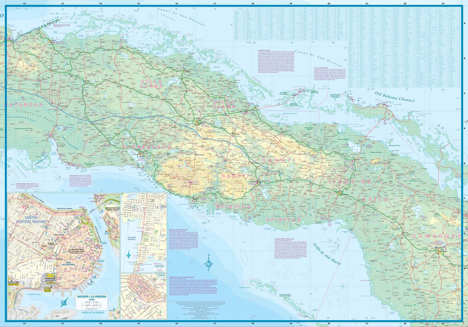 Carte de voyage - Cuba Ouest | ITM carte routière ITM