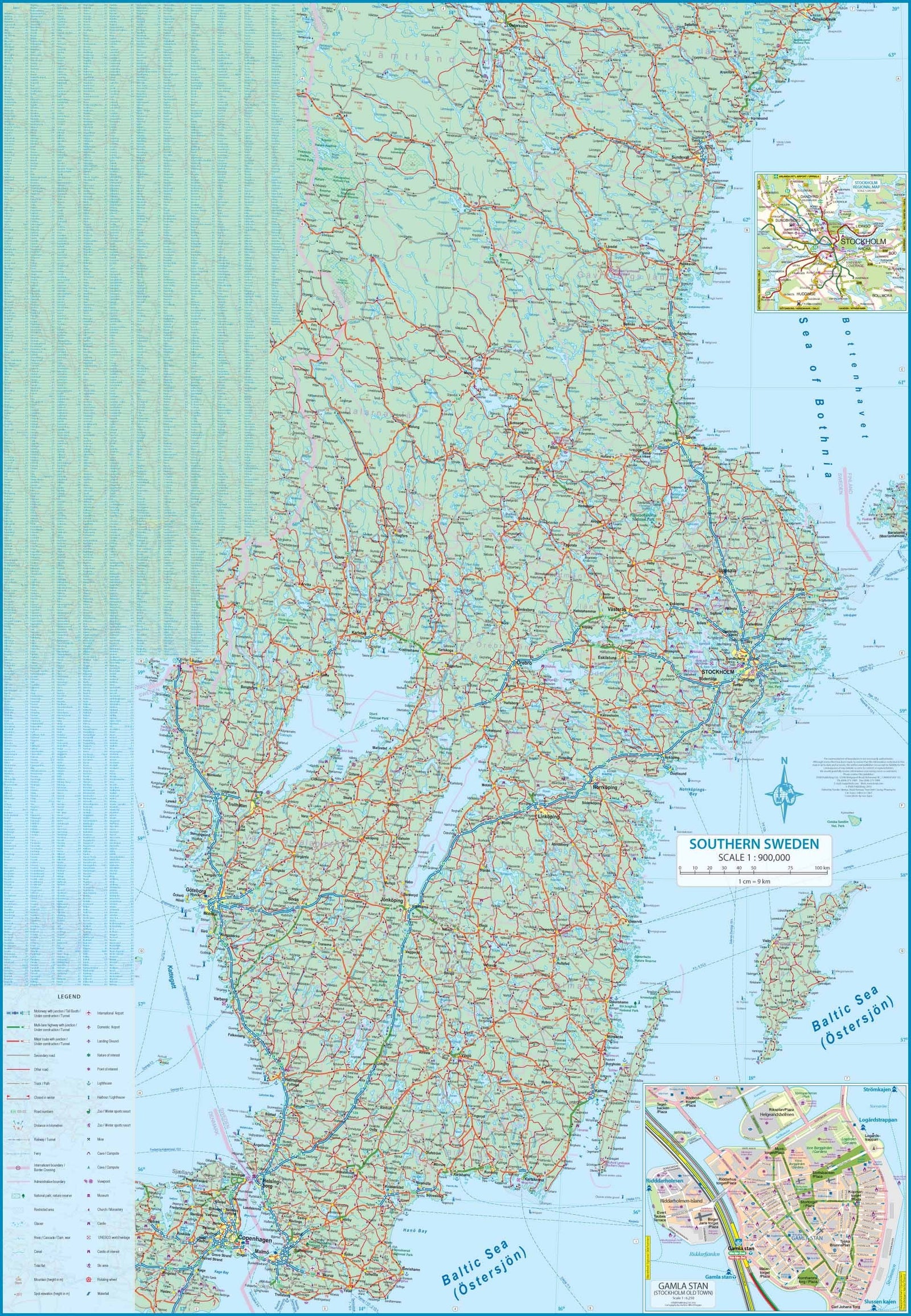 Carte de voyage - Danemark & Suède Sud | ITM carte routière ITM