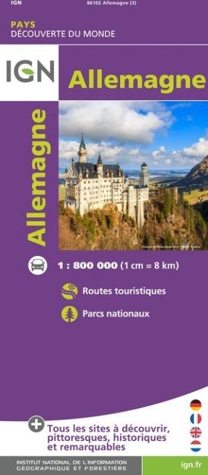 Carte de voyage de l'Allemagne | IGN carte routière IGN