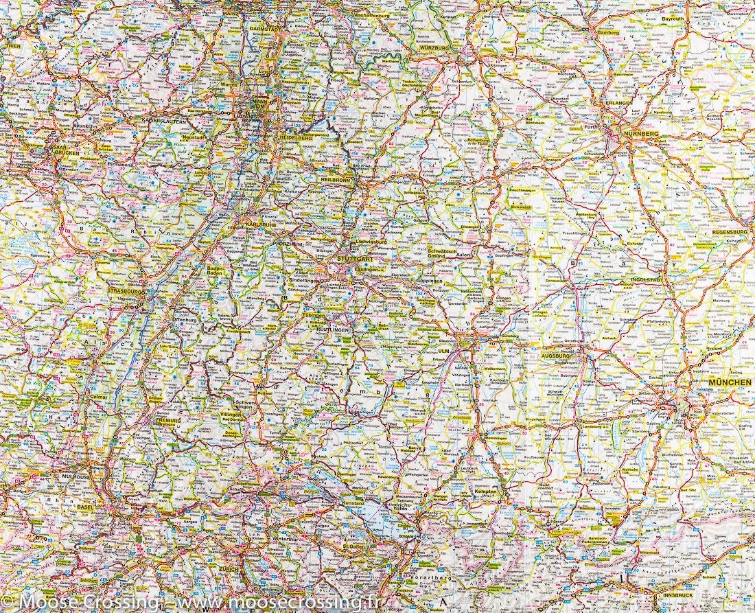 Carte de voyage de l'Allemagne | IGN carte routière IGN