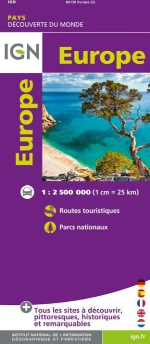 Carte de voyage de l'Europe | IGN - La Compagnie des Cartes