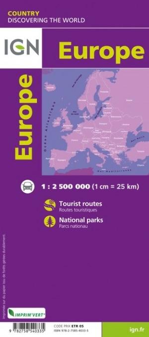 Carte de voyage de l'Europe | IGN carte routière IGN