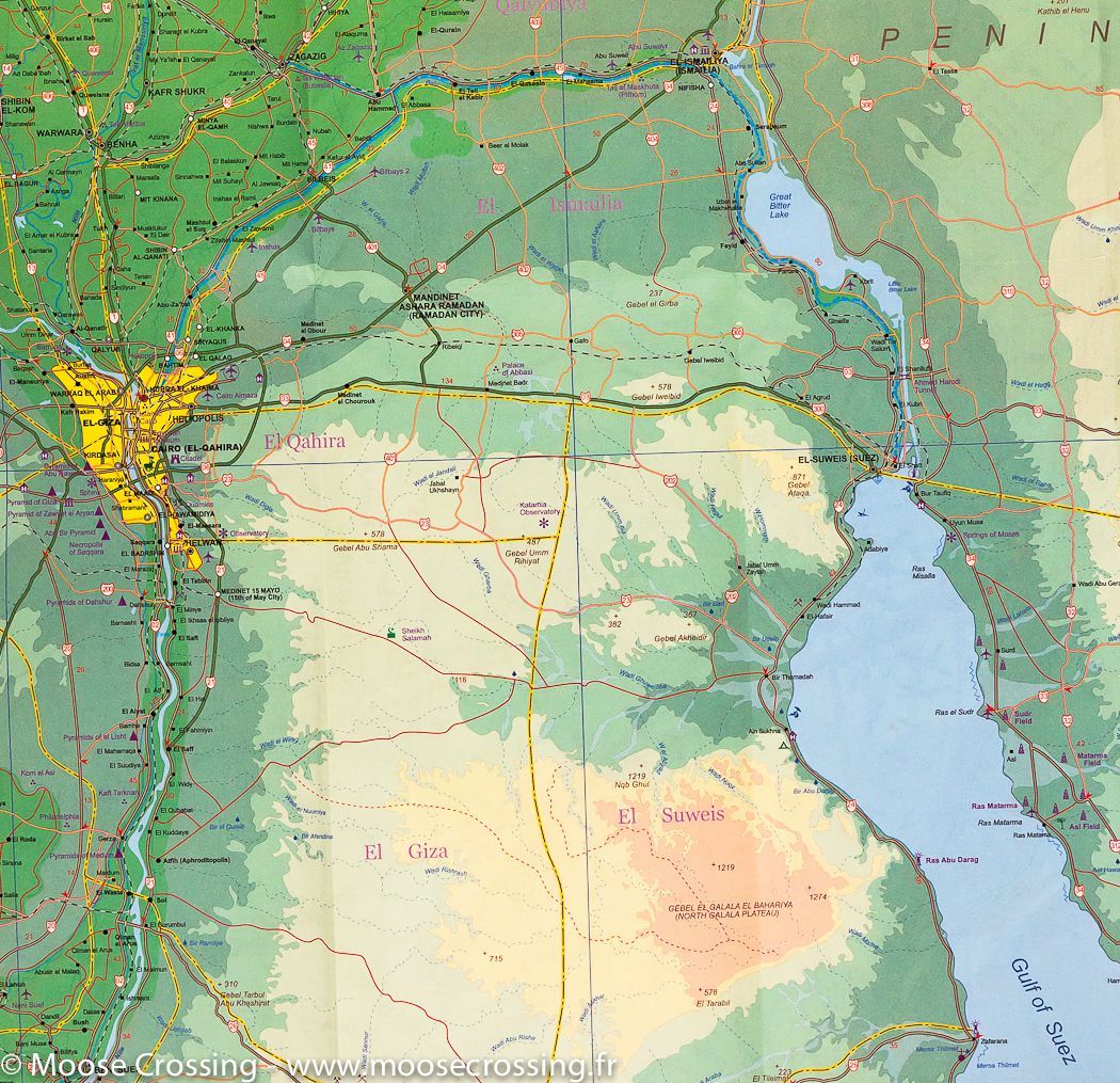 Carte de voyage - Delta du Nil & Plan du Caire | ITM carte routière ITM