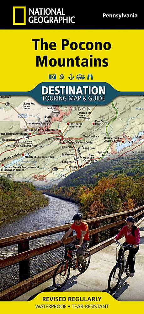 Carte de voyage des montagnes Pocono (Pennsylvanie) | National Geographic carte routière National Geographic
