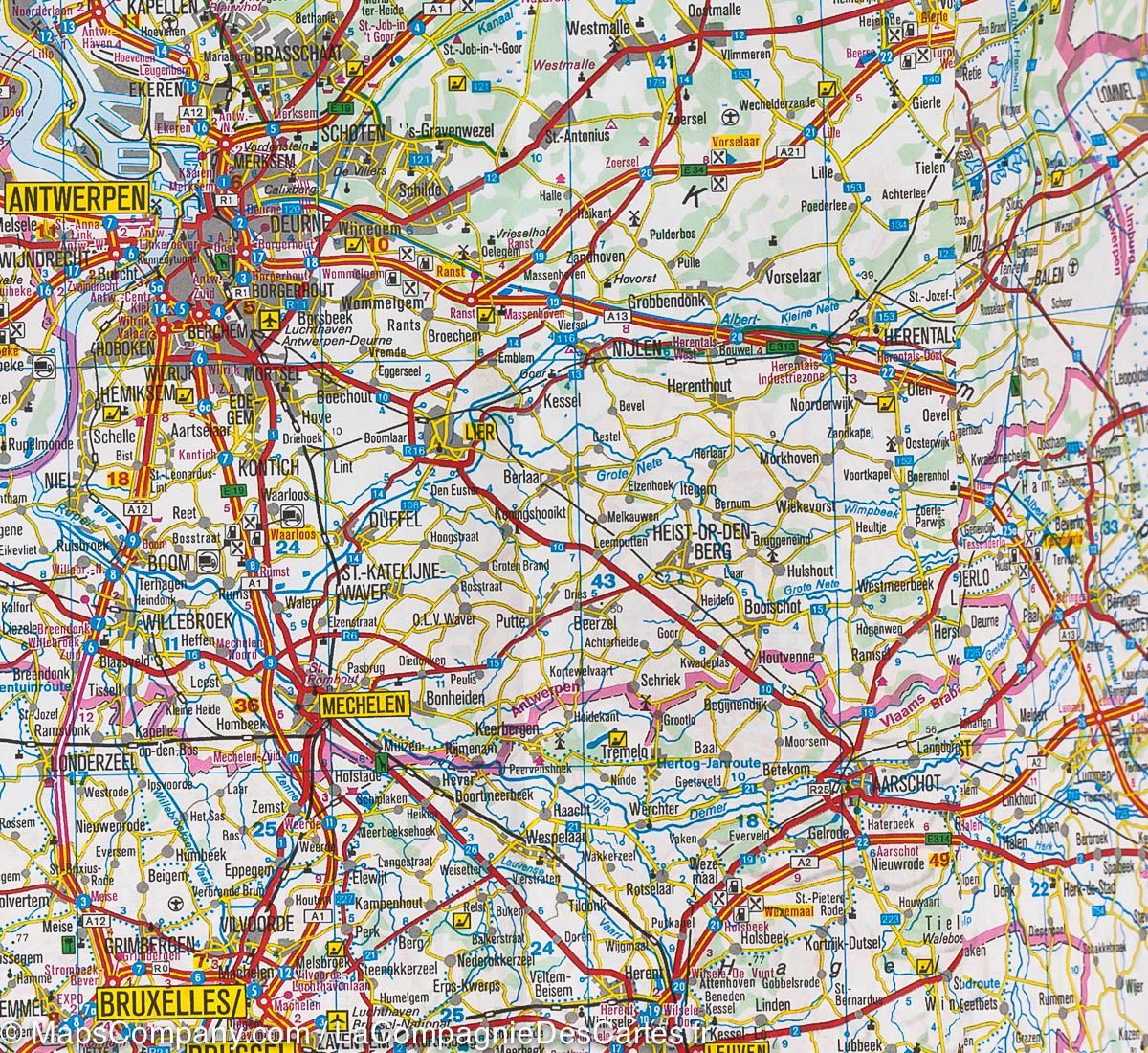 Carte de voyage des Pays-Bas, Belgique & Luxembourg | IGN carte routière IGN