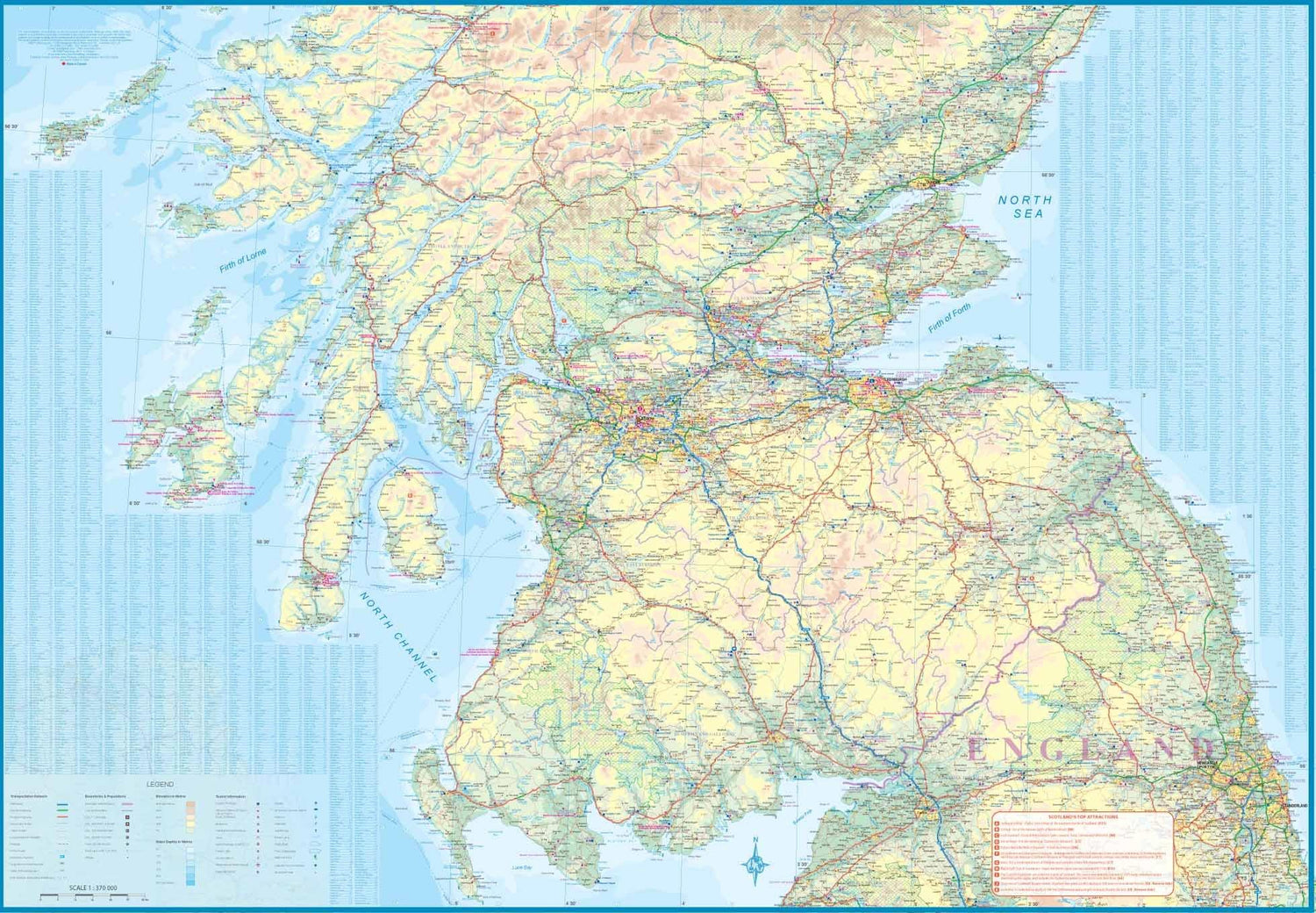 Carte de voyage - Ecosse (Châteaux et distilleries) | ITM carte routière ITM