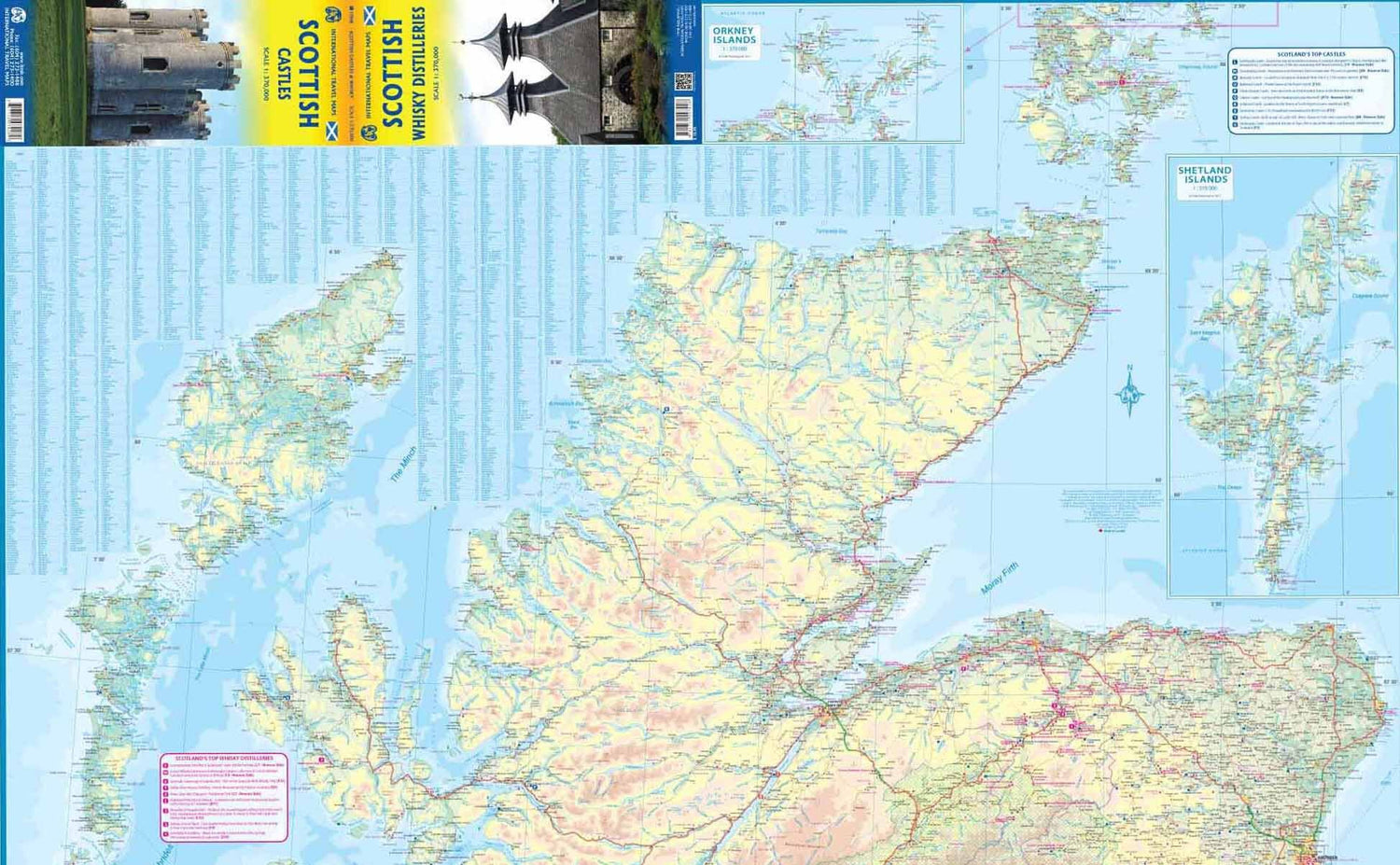 Carte de voyage - Ecosse (Châteaux et distilleries) | ITM carte routière ITM