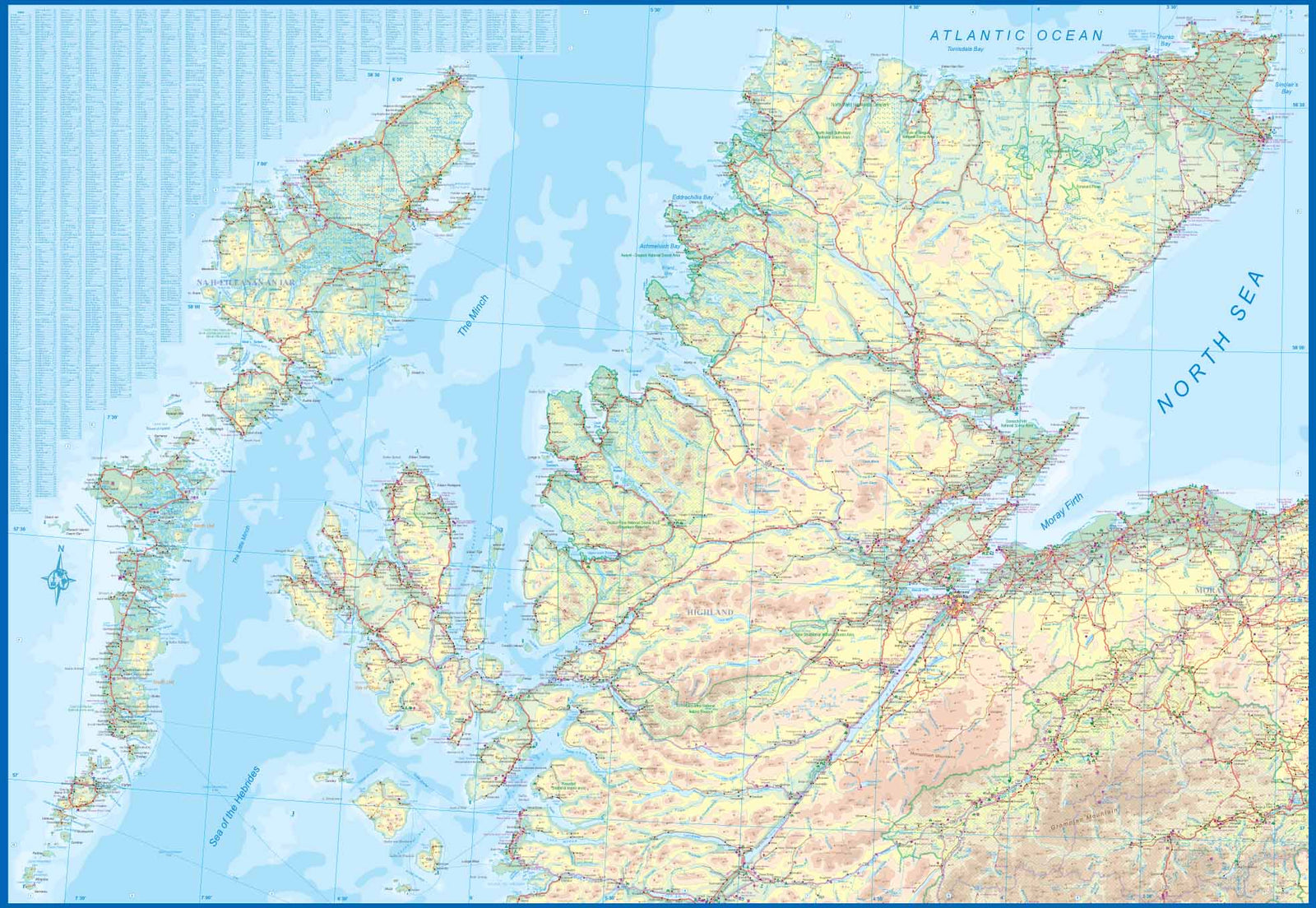 Carte de voyage - Ecosse : Extrême nord & îles | ITM carte routière ITM