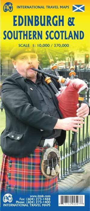 Carte de voyage - Ecosse Sud & Plan détaillé d'Edimbourg | ITM carte routière ITM