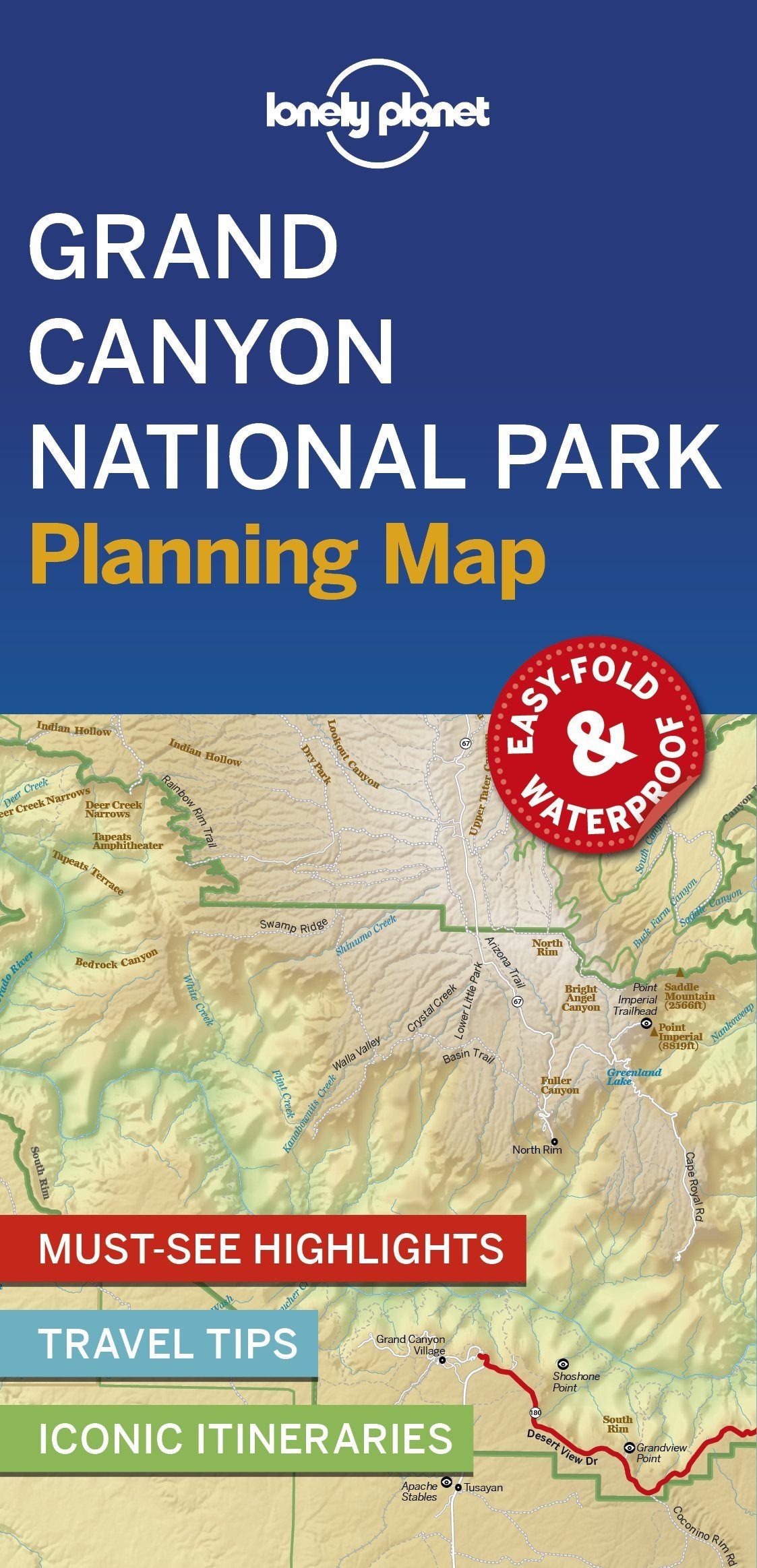 Carte de planification (en anglais) - Grand Canyon national park | Lonely Planet carte routière Lonely Planet EN Default Title