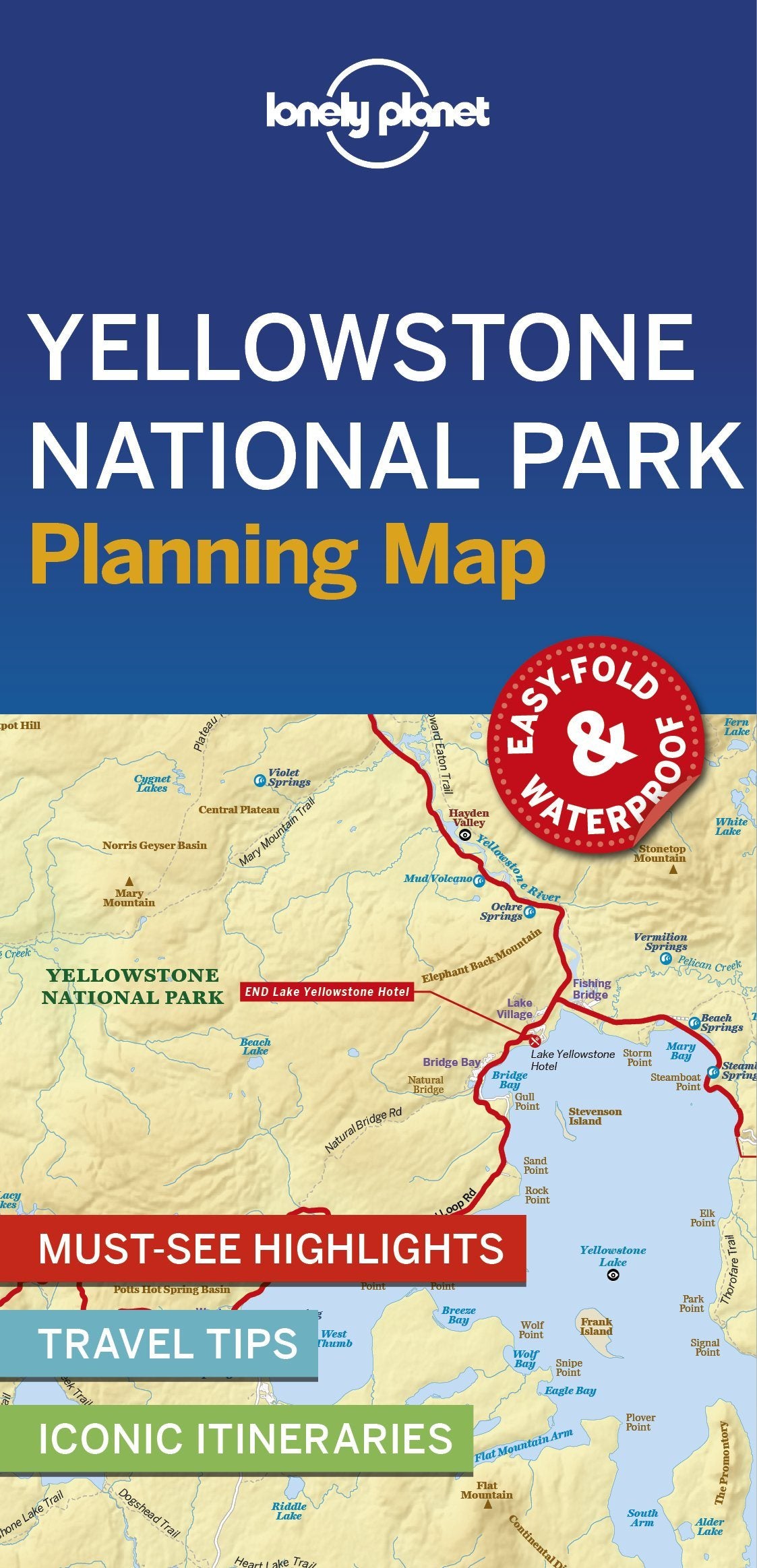 Carte de planification (en anglais) - Yellowstone national park | Lonely Planet carte routière Lonely Planet EN Default Title