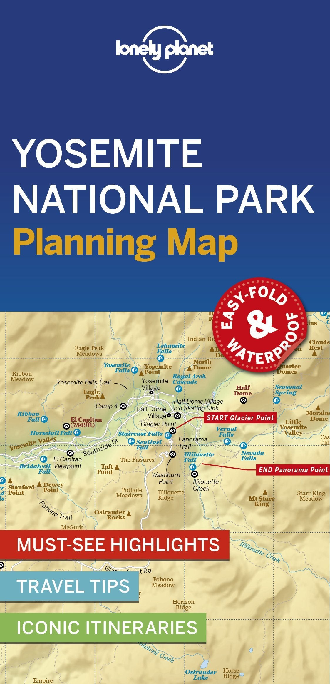 Carte de planification (en anglais) - Yosemite national park | Lonely Planet carte routière Lonely Planet EN Default Title