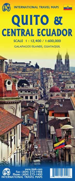 Carte de voyage - Équateur Central & Plan de Quito | ITM carte routière ITM