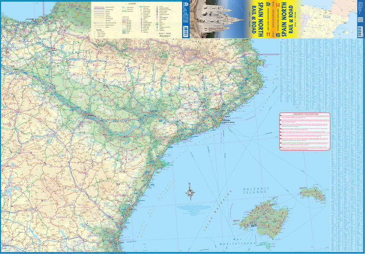 Carte de voyage - Espagne Nord (routes & chemins de fer) | ITM carte pliée ITM 