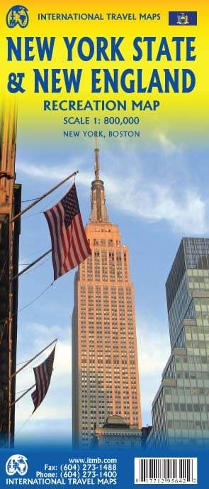 Carte de voyage - État de New York & Nouvelle Angleterre | ITM carte routière ITM
