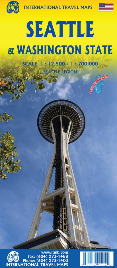 Carte de voyage - État de Washington & plan de Seattle | ITM carte pliée ITM 