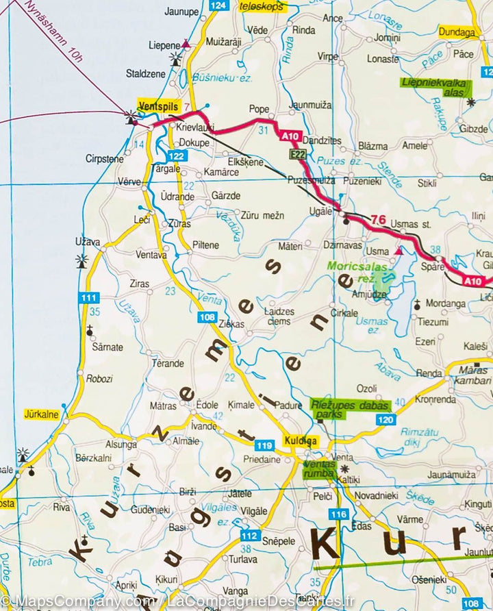Carte de voyage - Etats Baltes | ITM carte pliée ITM 