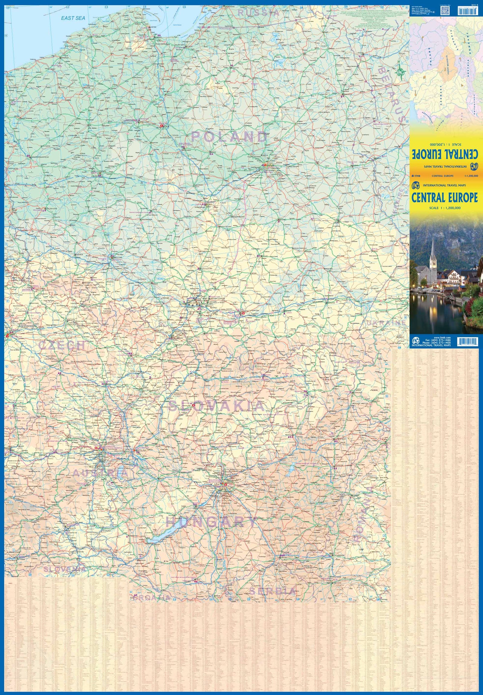 Carte de voyage - Europe Centrale | ITM carte routière ITM
