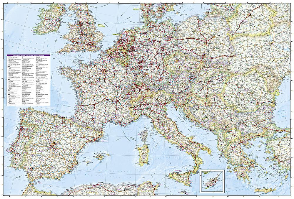 Carte de voyage - Europe | National Geographic carte routière National Geographic