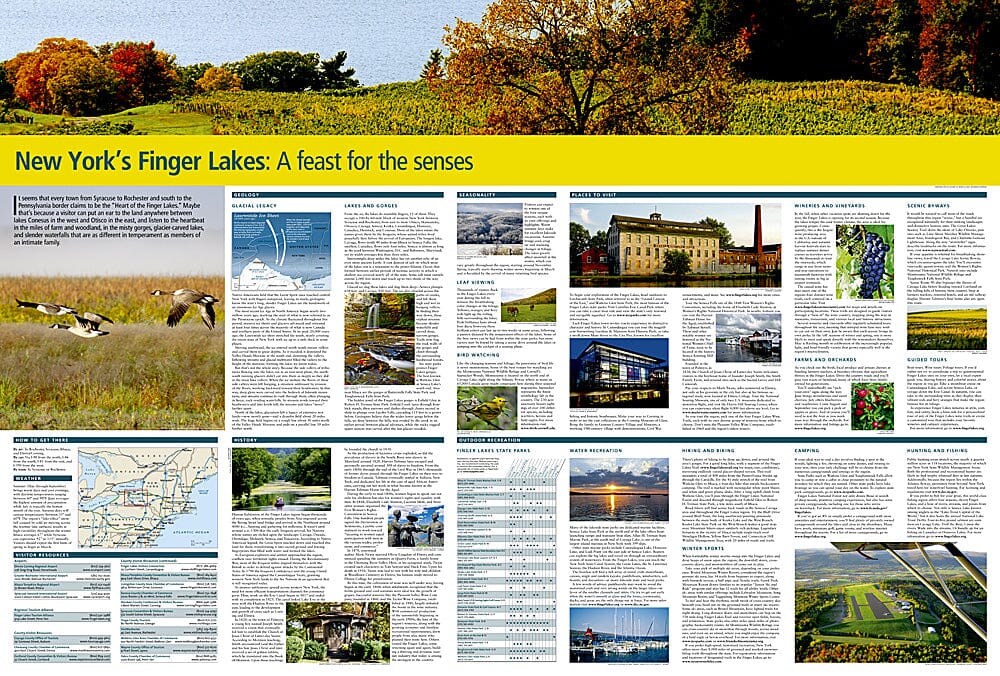 Carte de voyage - Finger Lakes de New York | National Geographic carte routière National Geographic