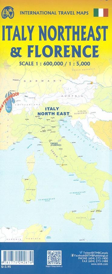 Carte de voyage - Florence & Italie Nord-Est | ITM carte routière ITM