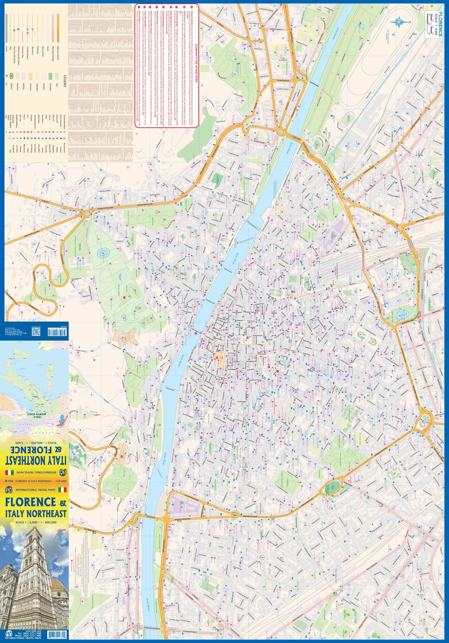 Carte de voyage - Florence & Italie Nord-Est | ITM carte routière ITM