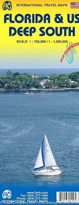 Carte de voyage - Floride et Sud des USA | ITM carte routière ITM