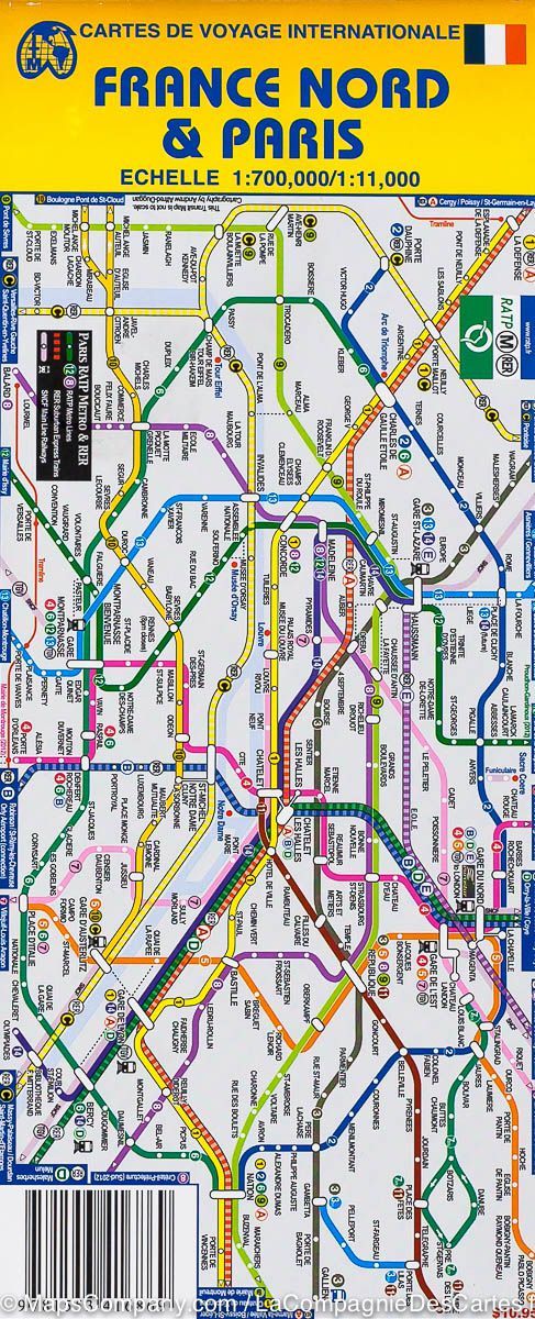 Carte de voyage - France Nord & Plan de Paris | ITM carte routière ITM