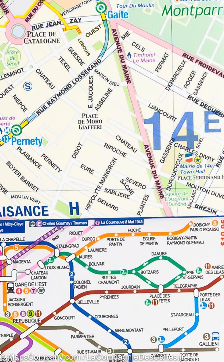 Carte de voyage - France Nord & Plan de Paris | ITM carte routière ITM