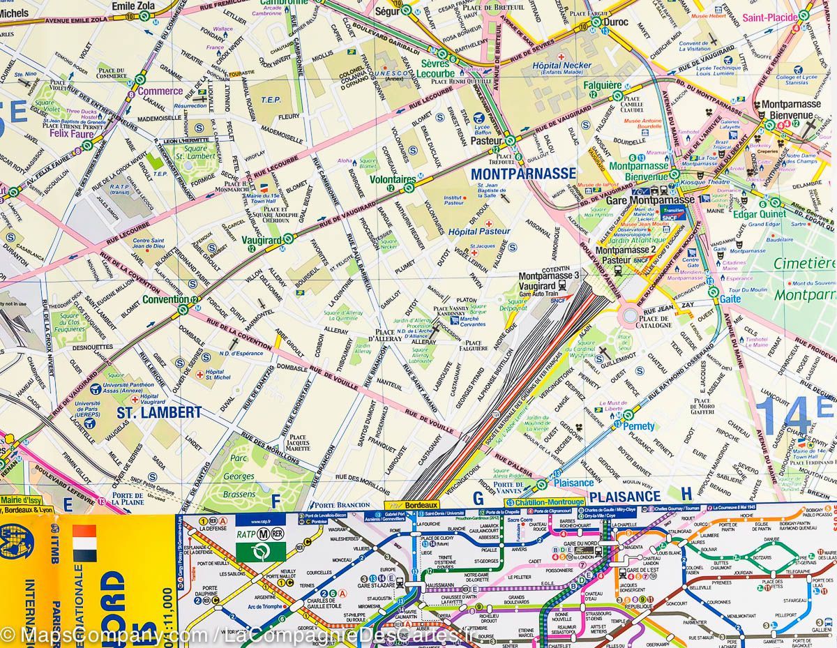 Carte de voyage - France Nord & Plan de Paris | ITM carte routière ITM