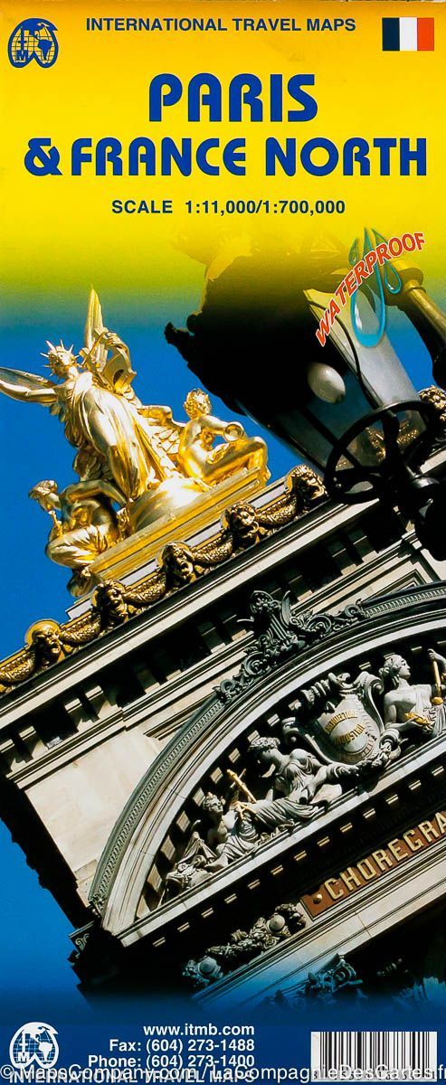 Carte de voyage - France Nord & Plan de Paris | ITM carte routière ITM