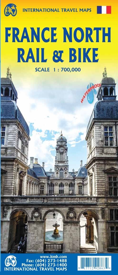 Carte de voyage - France Nord (vélo et chemins de fer) | ITM carte routière ITM
